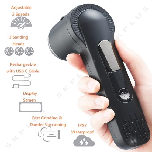 Electric Callus Remover with Vacuum for Feet, Waterproof Rechargeable Pedicure Kit