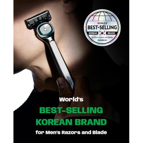 DORCO SLEEK 6 Blade Razor for Men with 10 Cartridges | Men's Cartridge Razors with Razor Handle and Smooth Shaving Blades | Men¡¯s Razors with Multi-Flex Technology