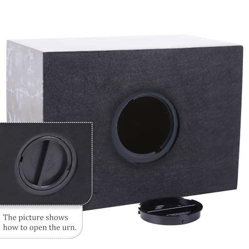 Black Marble Cremation Urn Vault for Human Ashes - Adult Sized, Ground Burial & Memorial