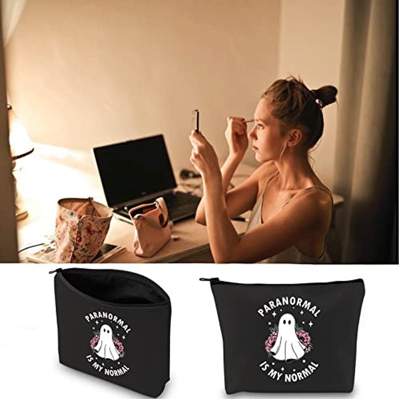 JXGZSO Ghost Hunter Gift Paranormal Is My Normal Makeup Bag Ghost Hunter Cosmetic Bag (Paranormal Normal B)