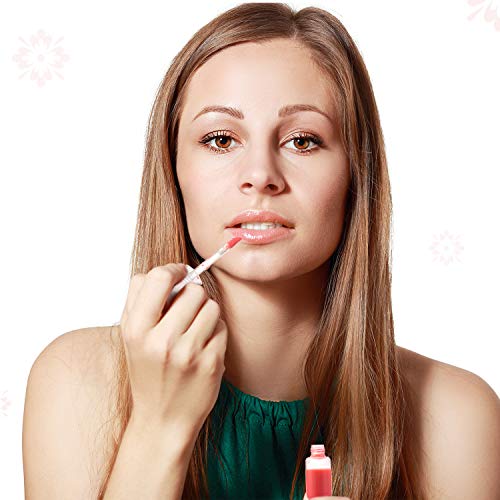 Blulu 40 Pieces Empty Lip Gloss Tubes with Wand 9 ml Mini Clear Candy Shape Lip Balm Tube Containers and 4 Pieces Funnel for DIY Cosmetics Women