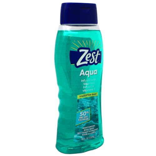 Zest Aqua Body Wash with Vitamin E - Hydrating 18oz, Pack of 3