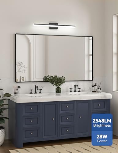 VOLISUN 31.5 Inch Black Dimmable Bathroom Vanity Light Fixture Over Mirror, 5CCT LED, ETL Certified