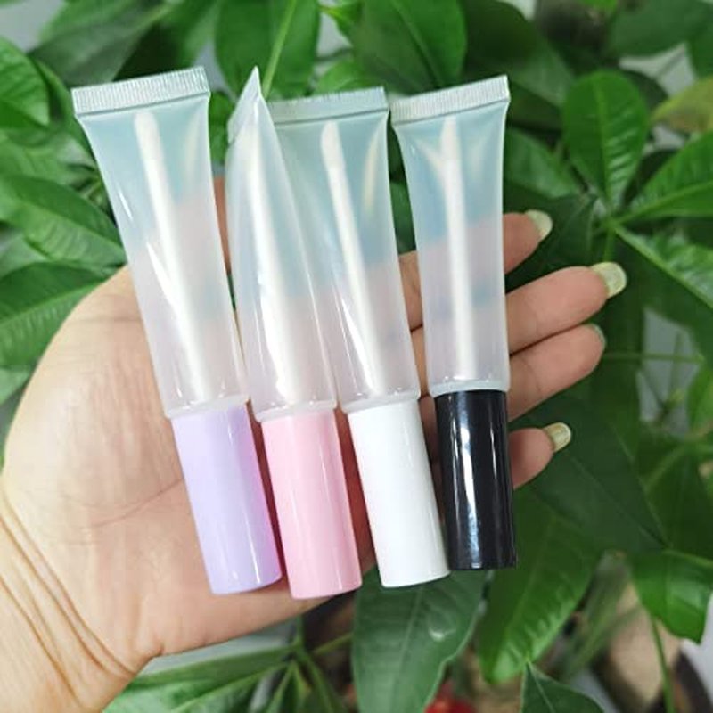 COSIDEA 50 pack Empty Purple 15ml Squeeze lip gloss tubes with wand 0.5oz soft lipgloss container chapstick containers empty tube