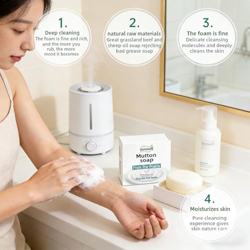Natural Lanolin Sheep Fat Soap 5 Pack - Gentle, Moisturizing Skin Cleanser
