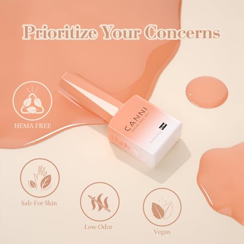 CANNI Jelly Gel Nail Polish Set ? 6 Sheer Colors (Milky White, Light Pink, Nude Peach), 9ML Each, Transparent Soak Off UV LED HEMA-Free Manicure Gel for Women