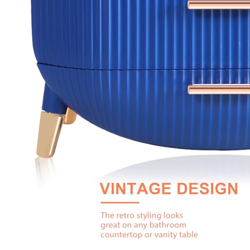 MASSY Egg Shape(Oval) Makeup Storage Box, Countertop Portable Vanity Cosmetics Organizer Preppy