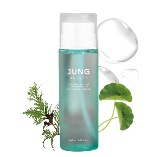 Jung Beauty Purifying Micellar Cleansing Water with Panthenol & Probiotics - Gentle Makeup Remover and Hydrating Face Cleanser for Sensitive Skin, Non-Stripping K-Beauty Skincare, 200ml