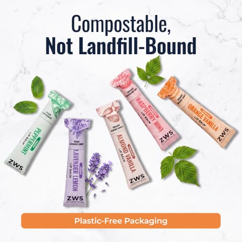 Natural Lip Balm Set - Organic Vegan Flavors with Shea & Cocoa Butter