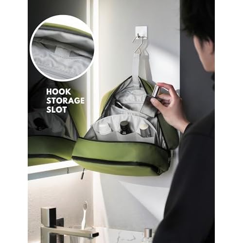 Large Hanging Travel Toiletry Bag for Men Women, 6L Dopp Kit Wide Open Cosmetic Makeup Bag Water-resistant Bathroom Shower Bags for Toiletries, Grooming, Shaving Organizer Bag