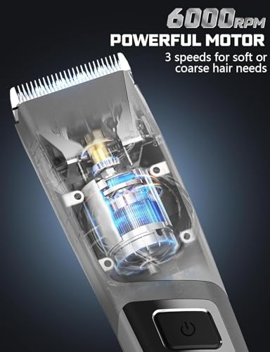 Rechargeable Hair Clippers for Men Medium Charcoal - Trimmer Set with Extra Blade