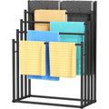 Honiter 5-Tier Wide Black Free Standing Towel Rack for Bathroom & Pool