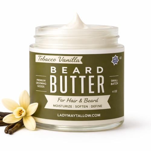 Tallow Man Tobacco Vanilla Beard + Body Butter | Men's Grooming | Grass-Fed Tallow | 9oz