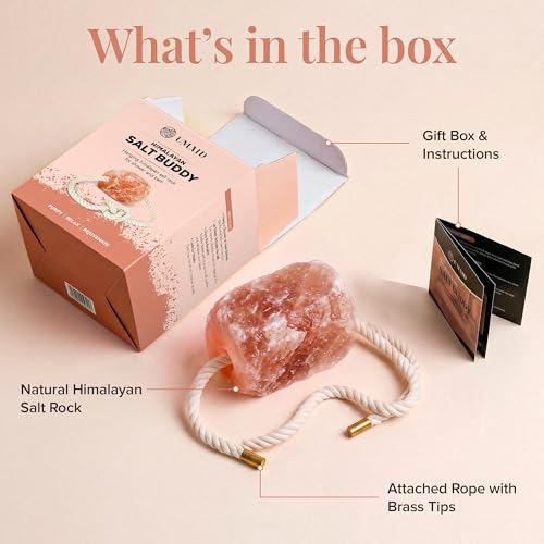 UMAID 4 lb Himalayan Pink Salt Rock for Shower & Bath - Spa Wellness Gift