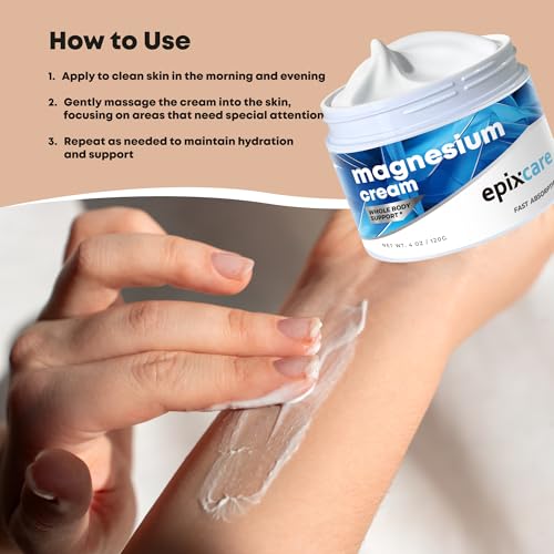 EpixCare Magnesium Cream 4oz Pack of 2 for Neuropathy & Night Relaxation