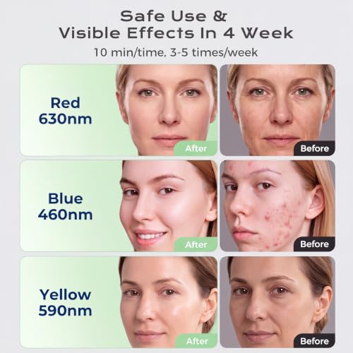 LED Face Mask for Skin Care 7 Color Light Therapy, Reusable & Adjustable