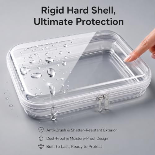3 Pack Large Clear Hard Shell Zipper Diaper Bag Organizer - 10x12 Inches