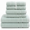 Aqua Cotton Bath Towels Set - 8-Piece Ultra Soft & Absorbent Towel Collection