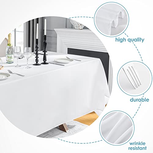 VidaFete 6 Pack White Rectangle Tablecloth 90x156 Inch for 6ft & 8ft Tables