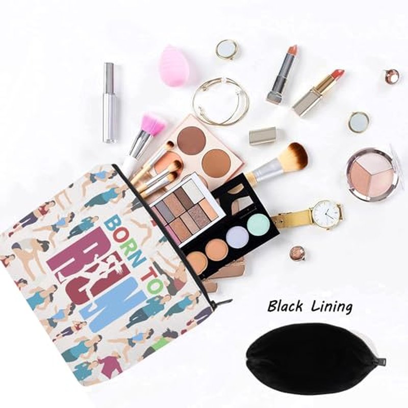 LEVLO Running Girls Cosmetic Make Up Bag Runner Gifts Idea Born To Run Makeup Zipper Pouch Bag For Women Girls (To Run Bag)