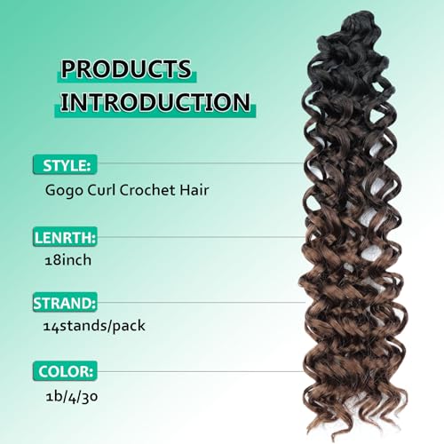 18 Inch Curly Crochet Hair for Black Women - 8 Packs, Boho Beach Wave