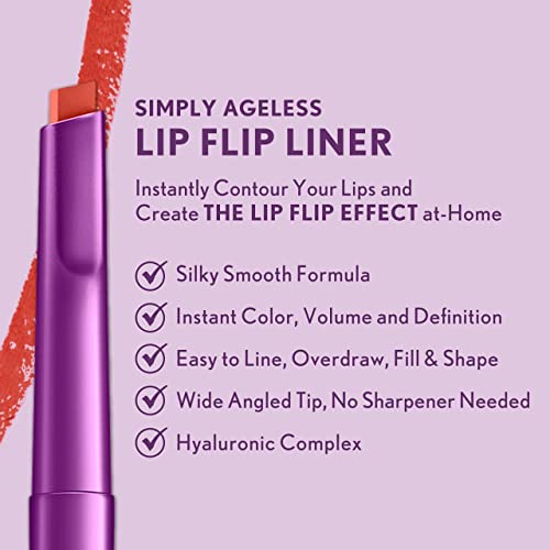 COVERGIRL Simply Ageless Lip Flip Liner, Amazing Petal, Pack of 4