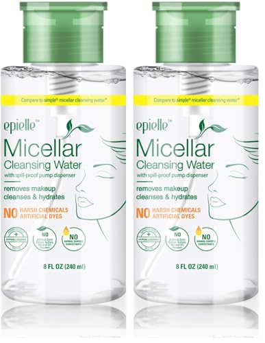 Epielle Micellar Cleansing Water 2-Pack | Gentle Makeup Remover for All Skin Types, 8 Fl Oz Each