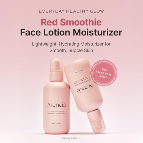 ARENCIA Red Smoothie Lotion 5% Niacinamide Face Moisturizer with Peptides & Collagen – 6.76 fl oz