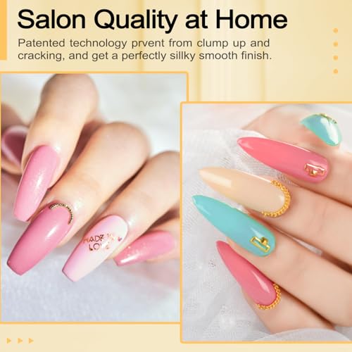 Dip Powder Nail Kit Set with 36 Colors & Essential Tools - Amber Rainbow Castle 13oz