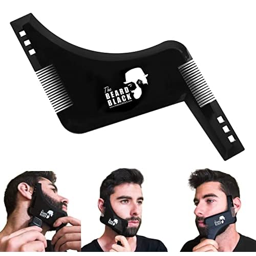 The BEARD BLACK Beard Shaping & Styling Tool with Inbuilt Comb, Perfect for Line Up & Edging, Use with Beard Trimmer or Razor