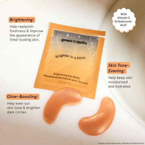 Brightening Eye Patches for Dark Circles - 48 Pairs - Vitamin C & Hyaluronic Acid