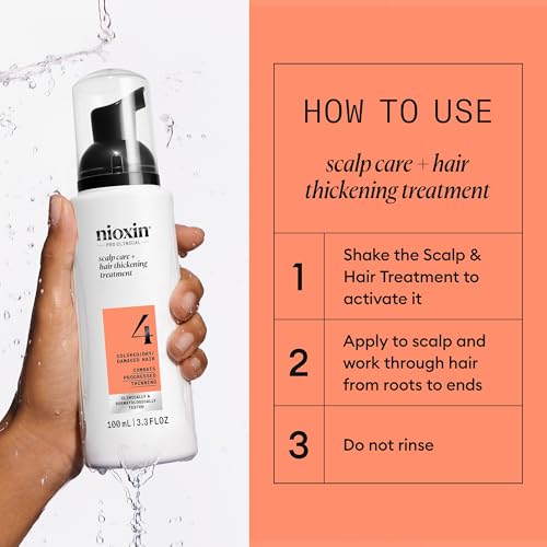 Nioxin System 4 Hair Thickening Treatment 3.3 Fl Oz - For Color-Treated Damaged Hair & Thinning - Pack of 1