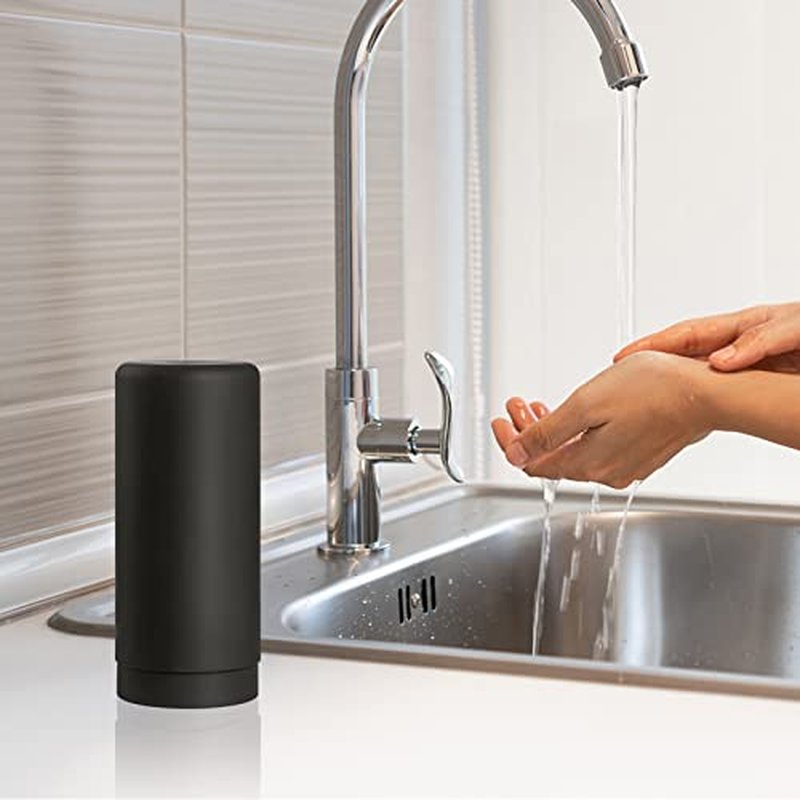 Easy Squeeze Washing Up Liquid and Hand Soap,Round refillable Silicone Bottles,Easy to Fill and to use, 8.5 oz, 2.4 x 2.4 x 5.5 inches, Dish Soap Silicone Dispenser for Kitchen Sink (Black)