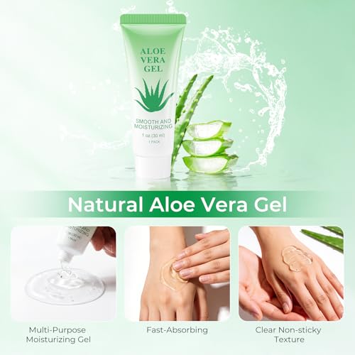 Mini Aloe Vera Gel Bulk Pack - 100 Pouches of 1 Fl Oz for Travel & Skin Care - Natural Hydrating Lotion