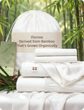 Bedsure Queen Cooling Bed Sheets Set White 4PCS - Moisture-Wicking, Soft, Deep Pocket Fit