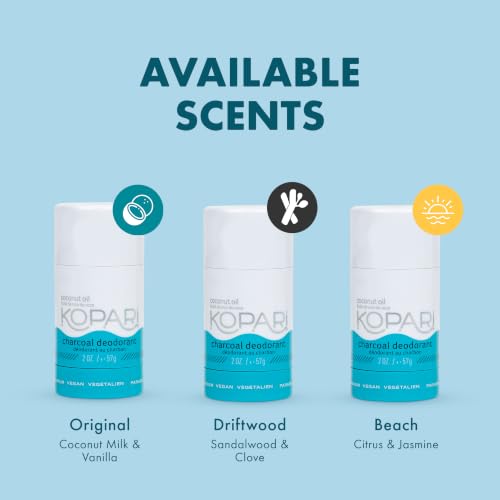 Kopari Aluminum-Free Coconut Deodorant 2 Pack - Plant-Based, Cruelty-Free, Original Scent