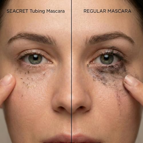 SEACRET Non-Smudge Tubing Mascara - Dead Sea Mineral Infused, Black, 0.28 Oz