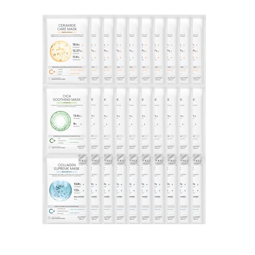 #OOTD Hydrating 30-Pack Sheet Masks - Collagen+Ceramide+Cica for Skin Brightening