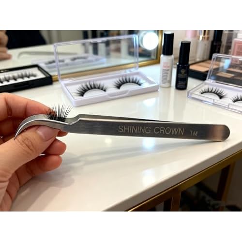 SHINING CROWN Curved Tweezers for Eyelash Extensions 1PC