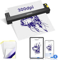 Wireless Tattoo Stencil Printer with Transfer & Thermal Paper, Bluetooth Inkless