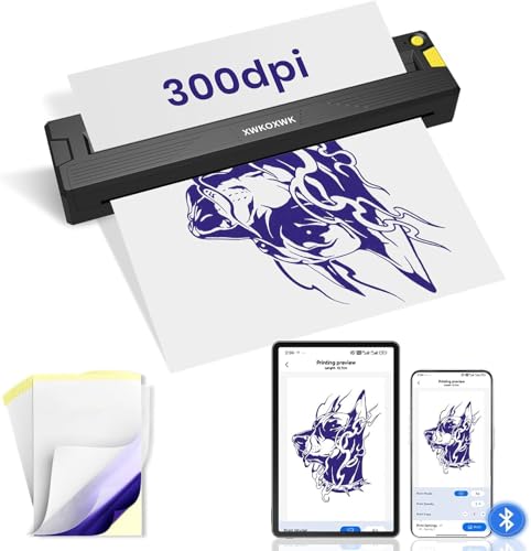 Wireless Tattoo Stencil Printer with Transfer & Thermal Paper, Bluetooth Inkless