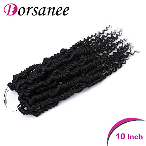 6 Packs Crochet Hair 10 Inch Mini Passion Twist for Black Women - #1B