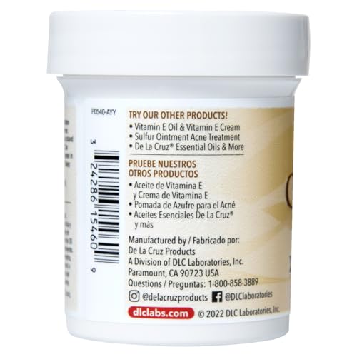 De La Cruz 2.2oz Coconut Oil for Skin & Hair - Natural Moisturizer & Hair Treatment (6 Jars)