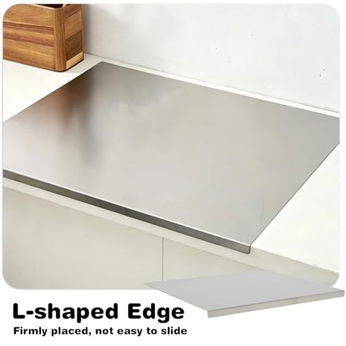 Extra Large Stainless Steel Cutting Board 35.4x19.7 inches with Lip - Heavy Duty, Non-Slip, Dishwasher Safe