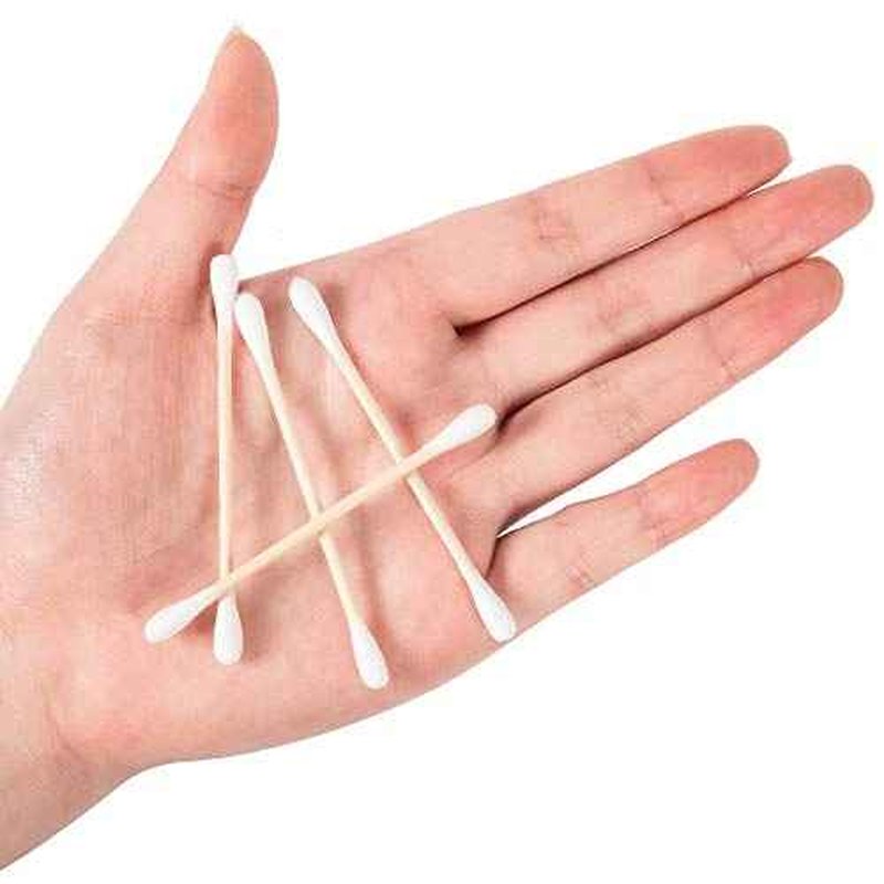 300ct Cotton Swabs with Strong Bamboo Sticks by Xumzee: 100% Pure Natural Cotton,Biodegradable, Chemical Free Cotton Buds