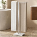 37-Inch Standing Towel Rack with Heavy Marble Base - Brushed Finish