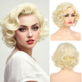 Blonde Short Curly Wavy Synthetic Wig for Women - Gold Variation Halloween Cosplay