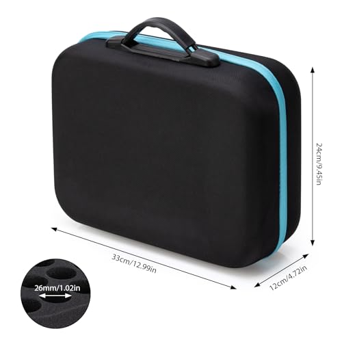 Essential Oils Carrying Case Holds, 70 Grids for 1-3ML Roller Bottles 5ml, 10ml, 15ml Bottles Storage Organizer Bag Hard Shell EVA, Essential Oil Bag with Labels & Bottle Opener & Plastic Droppers