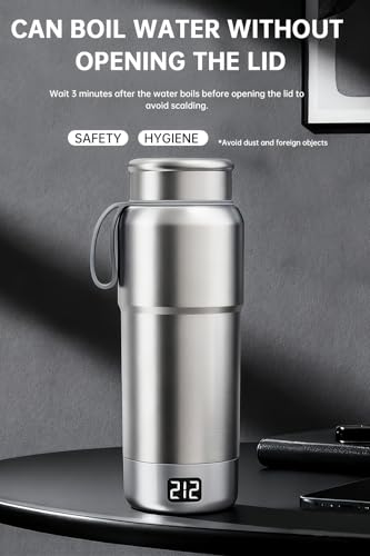 Titanium Travel Kettle 380ML with Temp Control & Fast Boil - Leak-Proof, Dual Voltage