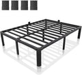 Queen Metal Bed Frame 14 Inch Heavy Duty Platform Bed with Rounded Corners - Black